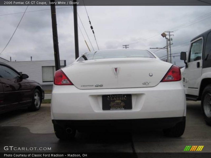 Ivory White / Ebony 2006 Pontiac G6 GT Coupe