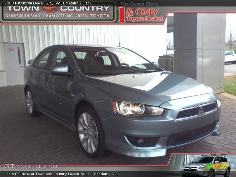 Aqua Metallic / Black 2008 Mitsubishi Lancer GTS