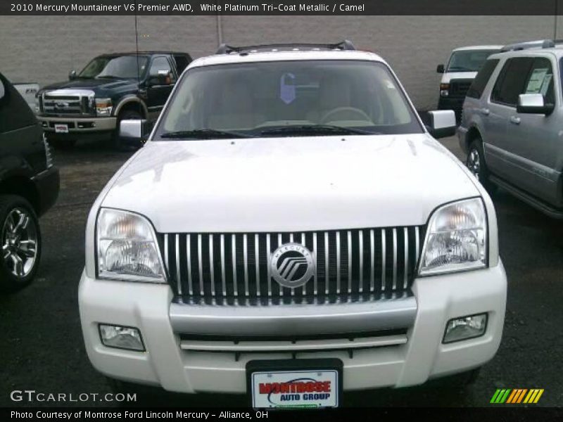 White Platinum Tri-Coat Metallic / Camel 2010 Mercury Mountaineer V6 Premier AWD