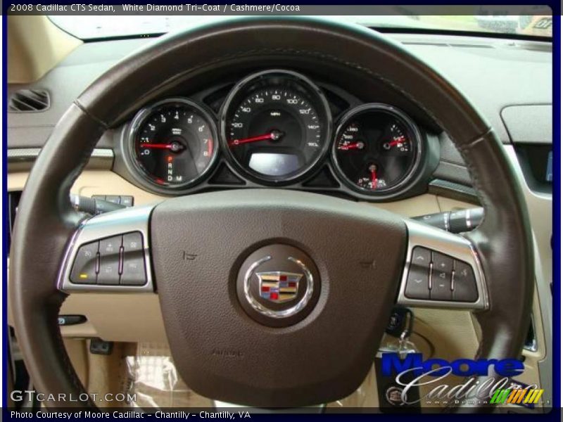 White Diamond Tri-Coat / Cashmere/Cocoa 2008 Cadillac CTS Sedan