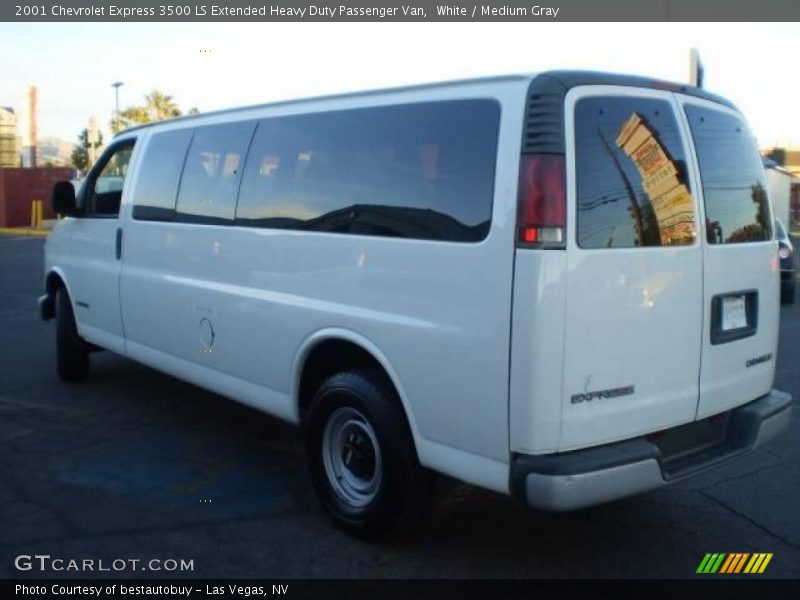 White / Medium Gray 2001 Chevrolet Express 3500 LS Extended Heavy Duty Passenger Van