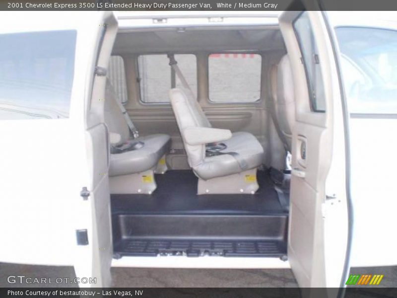 White / Medium Gray 2001 Chevrolet Express 3500 LS Extended Heavy Duty Passenger Van