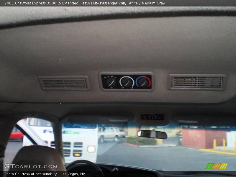 White / Medium Gray 2001 Chevrolet Express 3500 LS Extended Heavy Duty Passenger Van