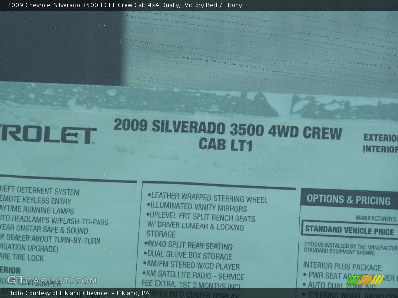 Victory Red / Ebony 2009 Chevrolet Silverado 3500HD LT Crew Cab 4x4 Dually