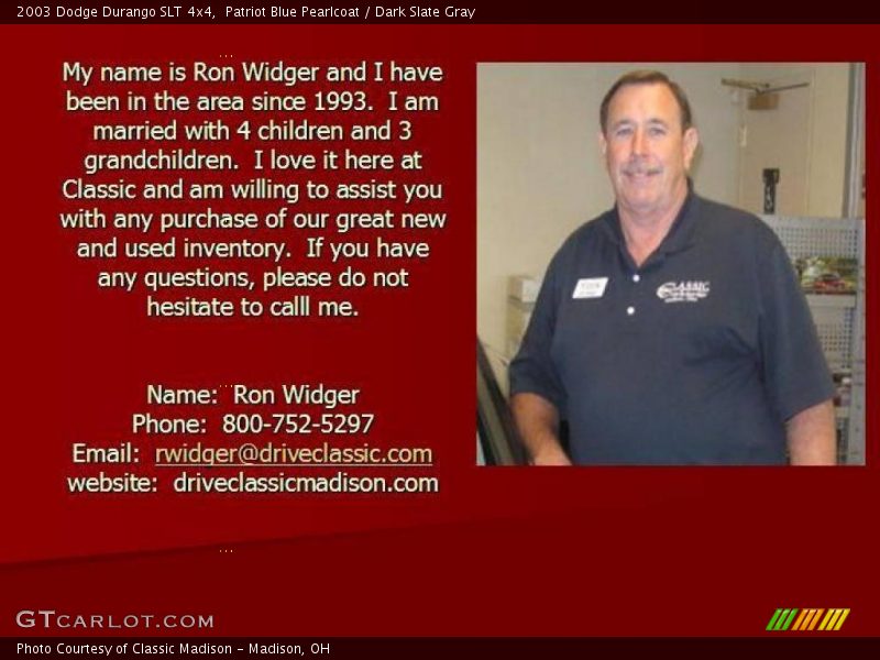 Patriot Blue Pearlcoat / Dark Slate Gray 2003 Dodge Durango SLT 4x4