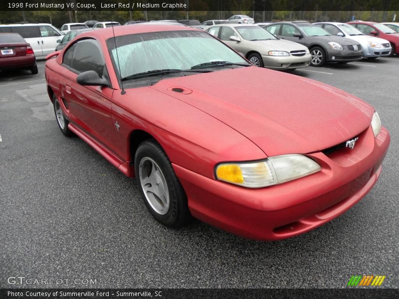 Laser Red / Medium Graphite 1998 Ford Mustang V6 Coupe