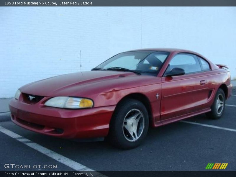 Laser Red / Saddle 1998 Ford Mustang V6 Coupe