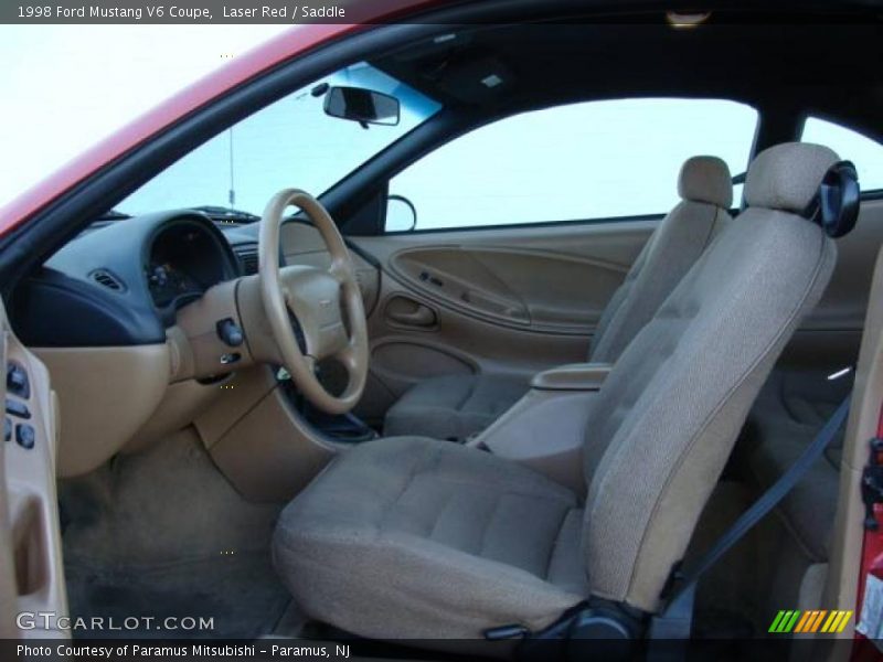 Laser Red / Saddle 1998 Ford Mustang V6 Coupe