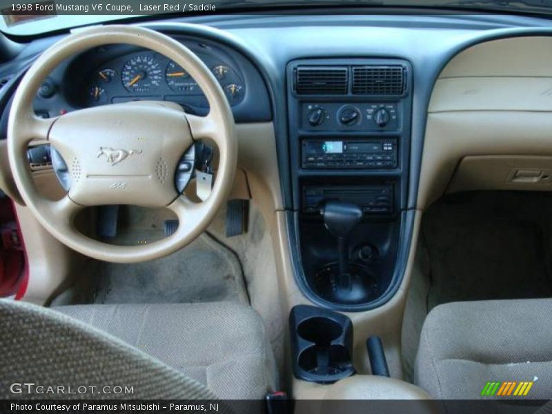 Laser Red / Saddle 1998 Ford Mustang V6 Coupe