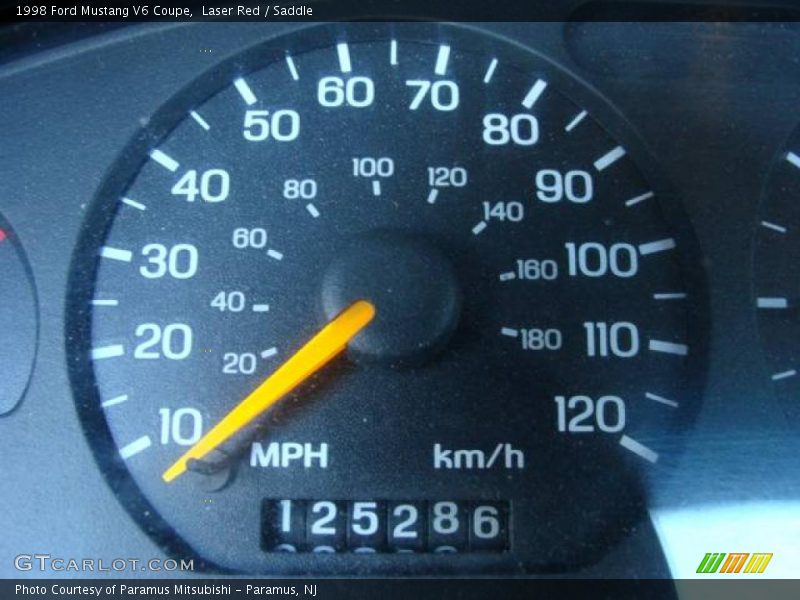 Laser Red / Saddle 1998 Ford Mustang V6 Coupe