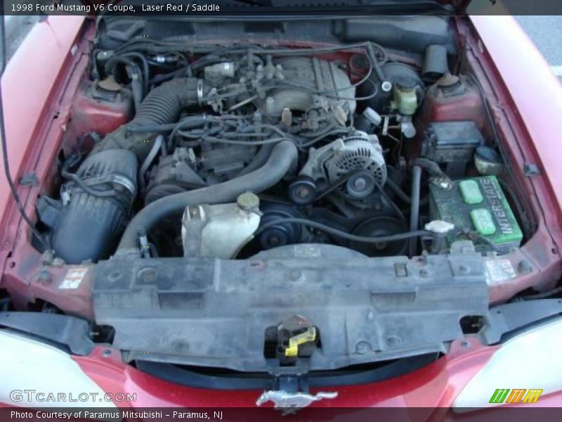 Laser Red / Saddle 1998 Ford Mustang V6 Coupe