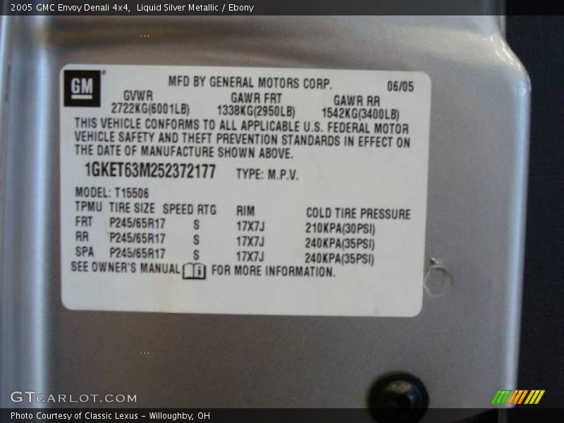 Liquid Silver Metallic / Ebony 2005 GMC Envoy Denali 4x4