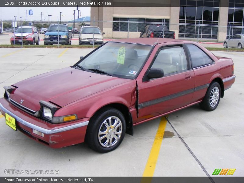 Chateau Red Metallic / Tan 1989 Honda Accord LXi Coupe