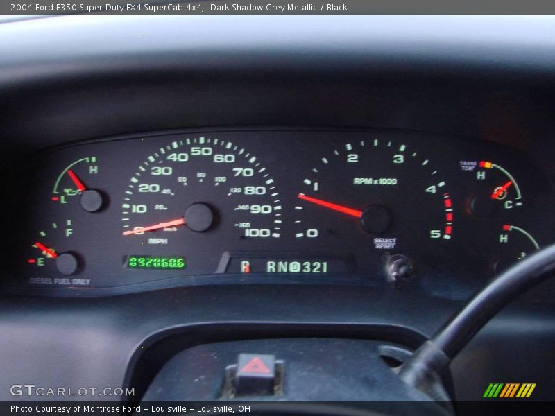Dark Shadow Grey Metallic / Black 2004 Ford F350 Super Duty FX4 SuperCab 4x4