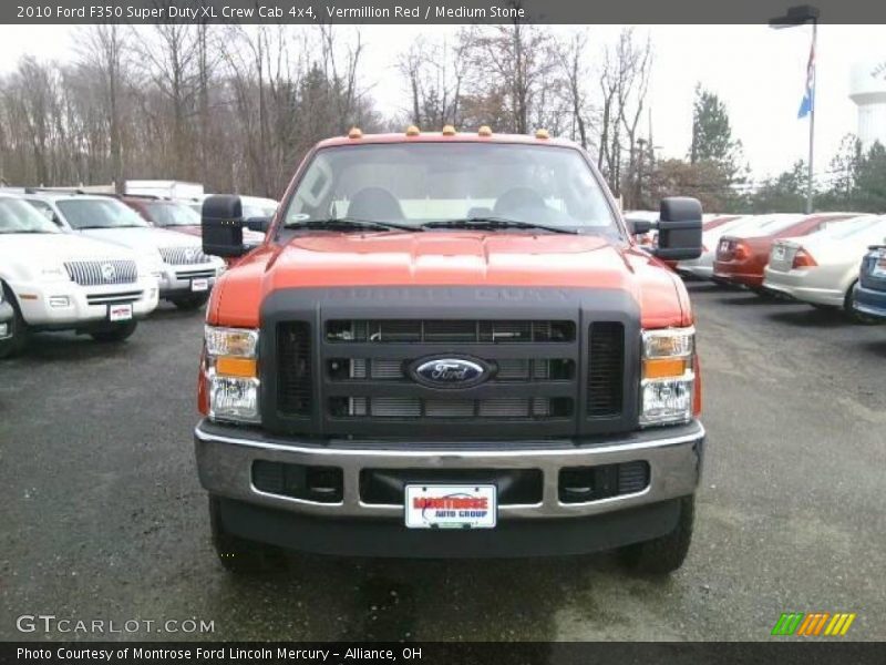 Vermillion Red / Medium Stone 2010 Ford F350 Super Duty XL Crew Cab 4x4