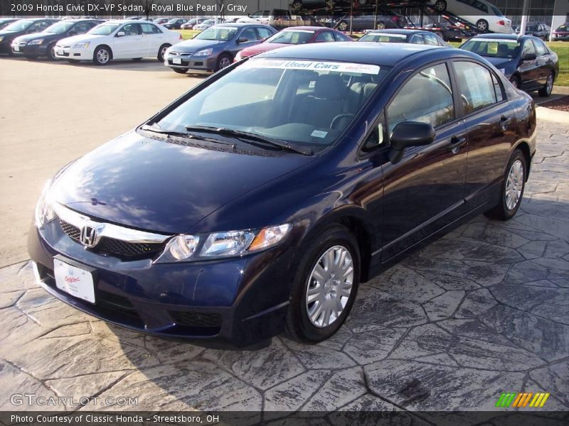 Royal Blue Pearl / Gray 2009 Honda Civic DX-VP Sedan