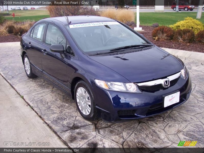 Royal Blue Pearl / Gray 2009 Honda Civic DX-VP Sedan