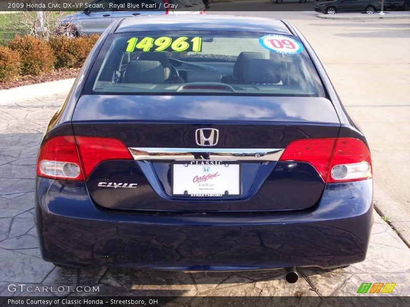 Royal Blue Pearl / Gray 2009 Honda Civic DX-VP Sedan