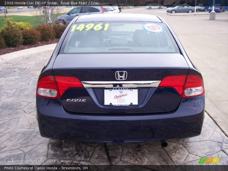 Royal Blue Pearl / Gray 2009 Honda Civic DX-VP Sedan