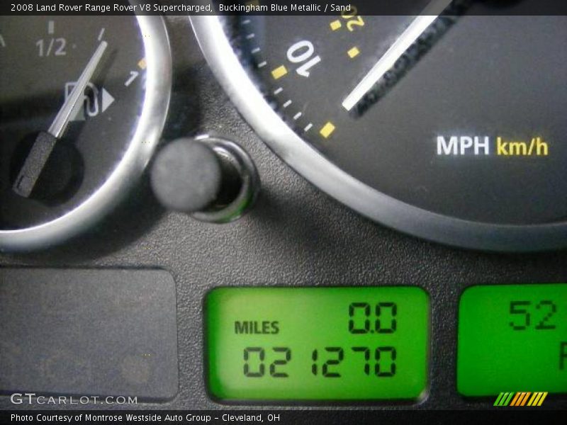 Buckingham Blue Metallic / Sand 2008 Land Rover Range Rover V8 Supercharged