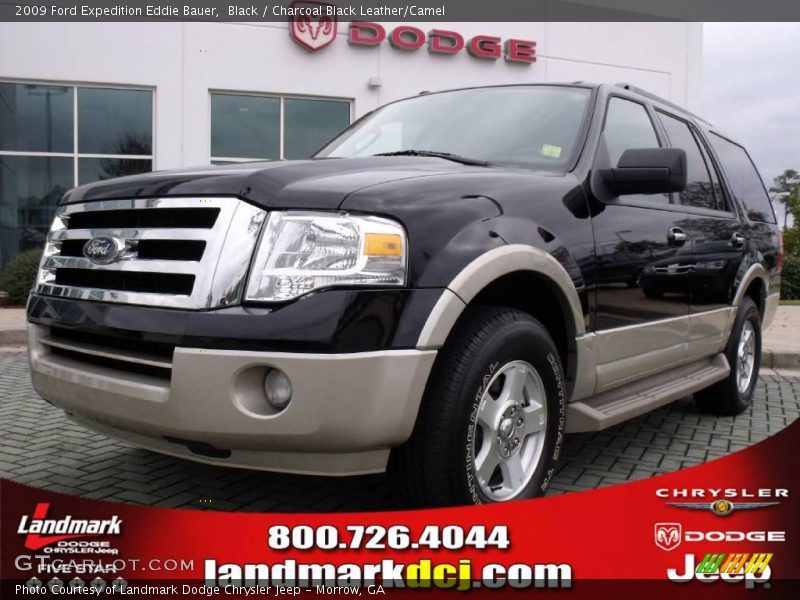 Black / Charcoal Black Leather/Camel 2009 Ford Expedition Eddie Bauer