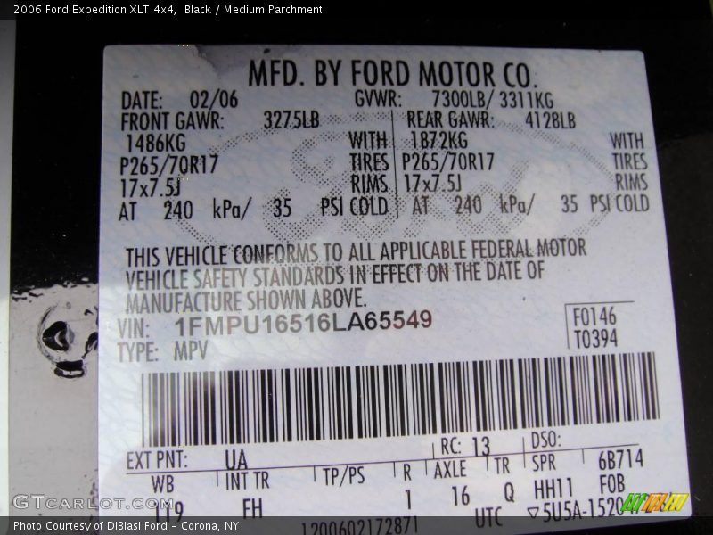 Black / Medium Parchment 2006 Ford Expedition XLT 4x4