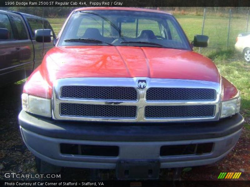 Poppy Red / Gray 1996 Dodge Ram 2500 ST Regular Cab 4x4