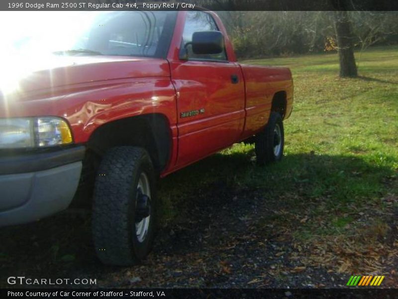 Poppy Red / Gray 1996 Dodge Ram 2500 ST Regular Cab 4x4