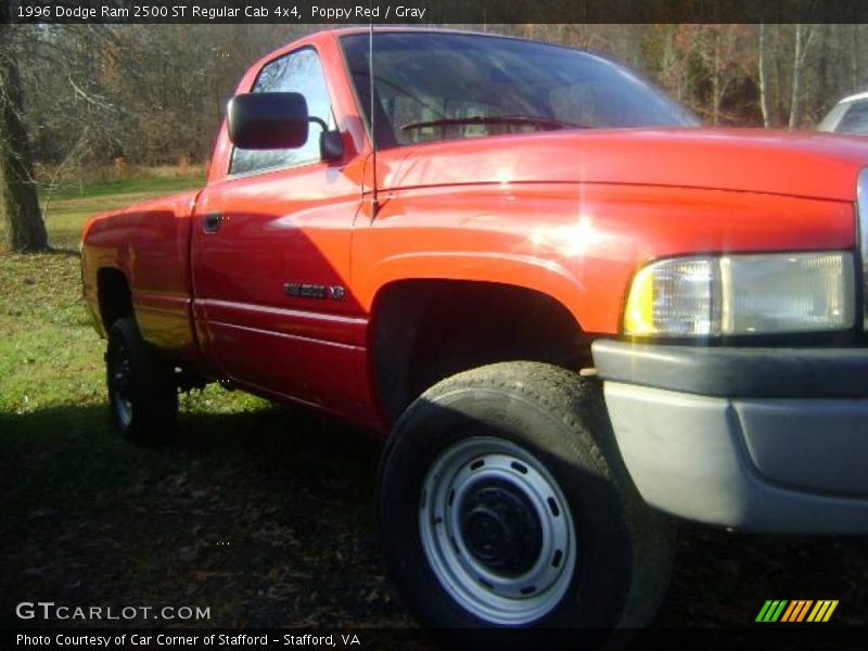 Poppy Red / Gray 1996 Dodge Ram 2500 ST Regular Cab 4x4