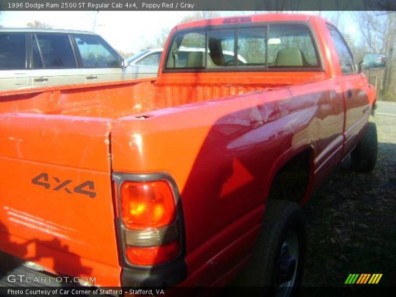 Poppy Red / Gray 1996 Dodge Ram 2500 ST Regular Cab 4x4