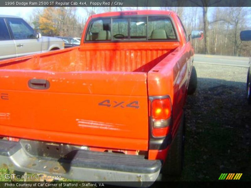 Poppy Red / Gray 1996 Dodge Ram 2500 ST Regular Cab 4x4