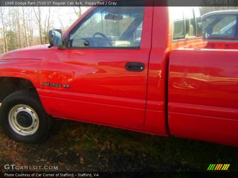 Poppy Red / Gray 1996 Dodge Ram 2500 ST Regular Cab 4x4
