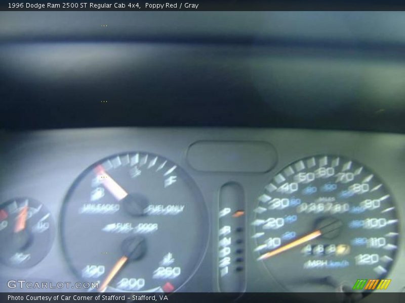 Poppy Red / Gray 1996 Dodge Ram 2500 ST Regular Cab 4x4