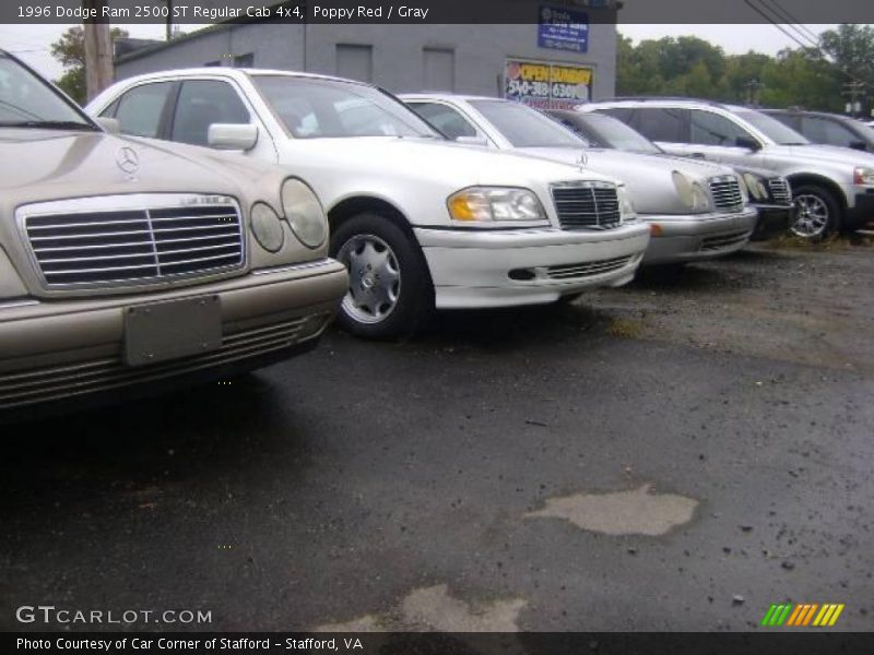 Poppy Red / Gray 1996 Dodge Ram 2500 ST Regular Cab 4x4