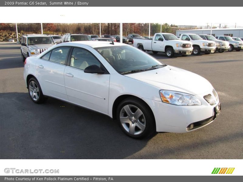 Summit White / Ebony 2009 Pontiac G6 Sedan