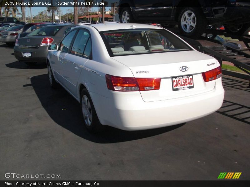 Powder White Pearl / Beige 2008 Hyundai Sonata GLS