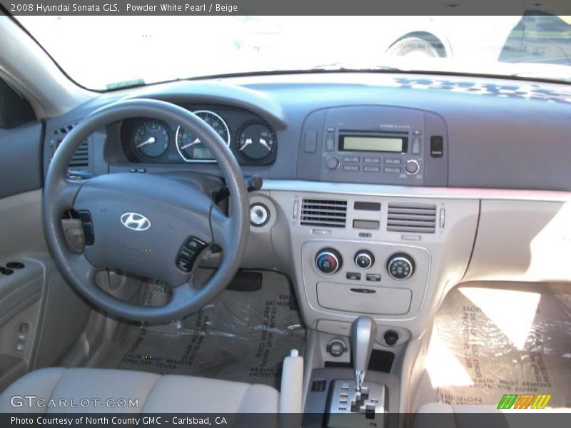 Powder White Pearl / Beige 2008 Hyundai Sonata GLS