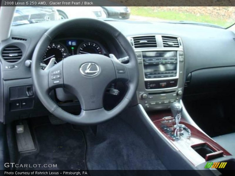 Glacier Frost Pearl / Black 2008 Lexus IS 250 AWD