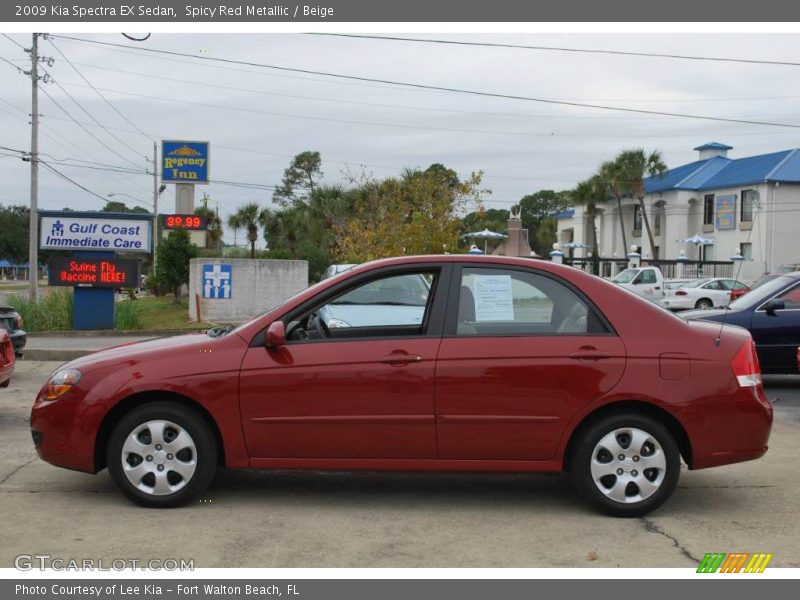 Spicy Red Metallic / Beige 2009 Kia Spectra EX Sedan