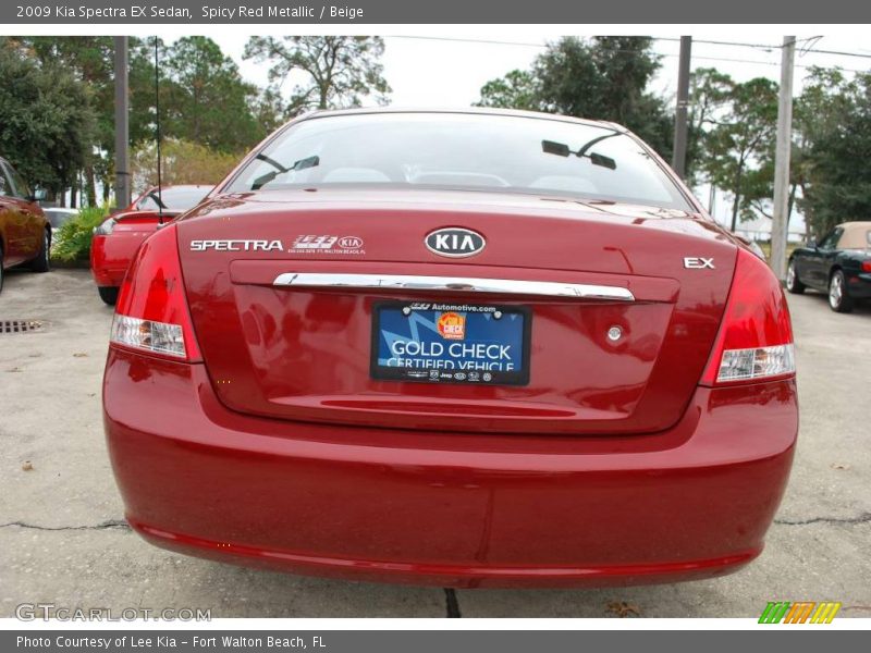 Spicy Red Metallic / Beige 2009 Kia Spectra EX Sedan