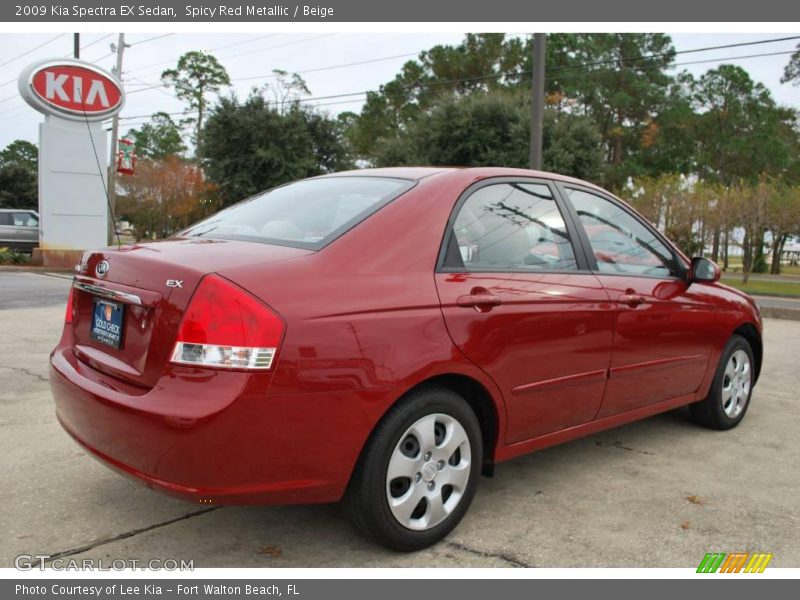 Spicy Red Metallic / Beige 2009 Kia Spectra EX Sedan