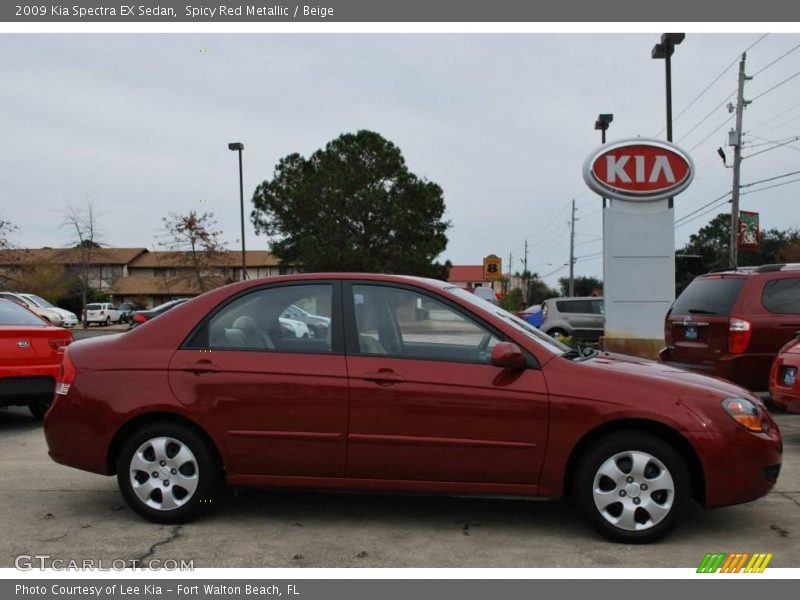 Spicy Red Metallic / Beige 2009 Kia Spectra EX Sedan