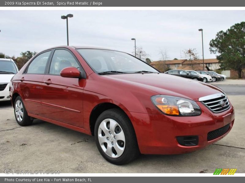 Spicy Red Metallic / Beige 2009 Kia Spectra EX Sedan