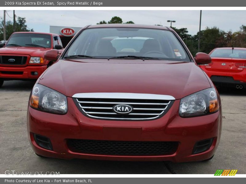 Spicy Red Metallic / Beige 2009 Kia Spectra EX Sedan