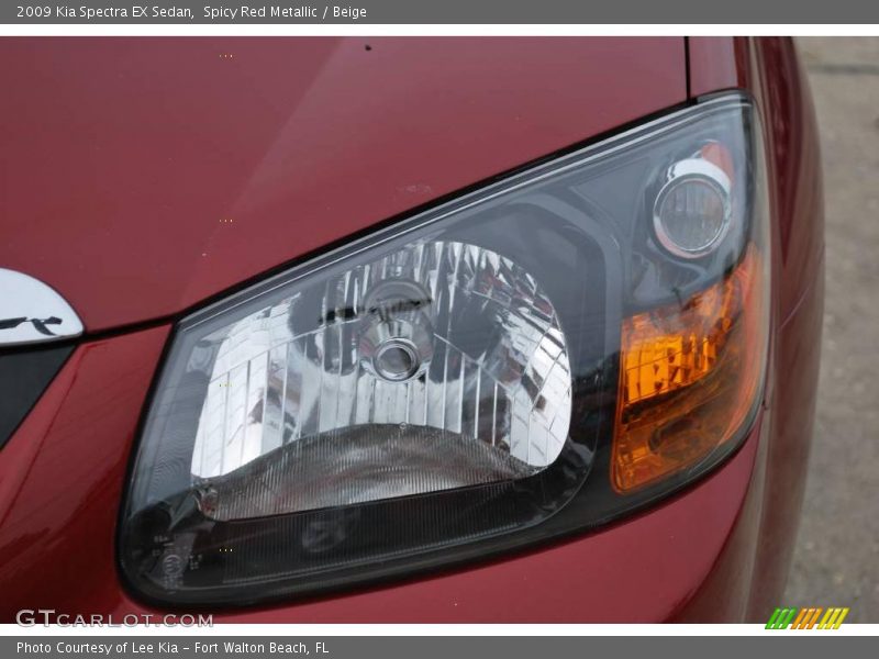 Spicy Red Metallic / Beige 2009 Kia Spectra EX Sedan