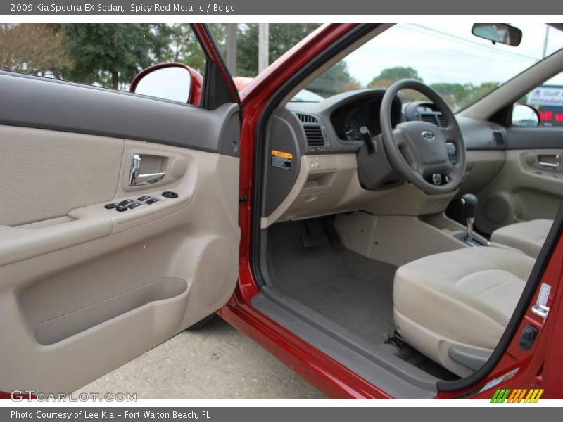 Spicy Red Metallic / Beige 2009 Kia Spectra EX Sedan