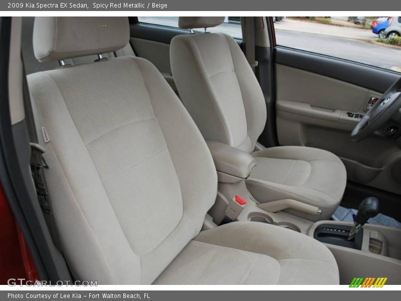 Spicy Red Metallic / Beige 2009 Kia Spectra EX Sedan
