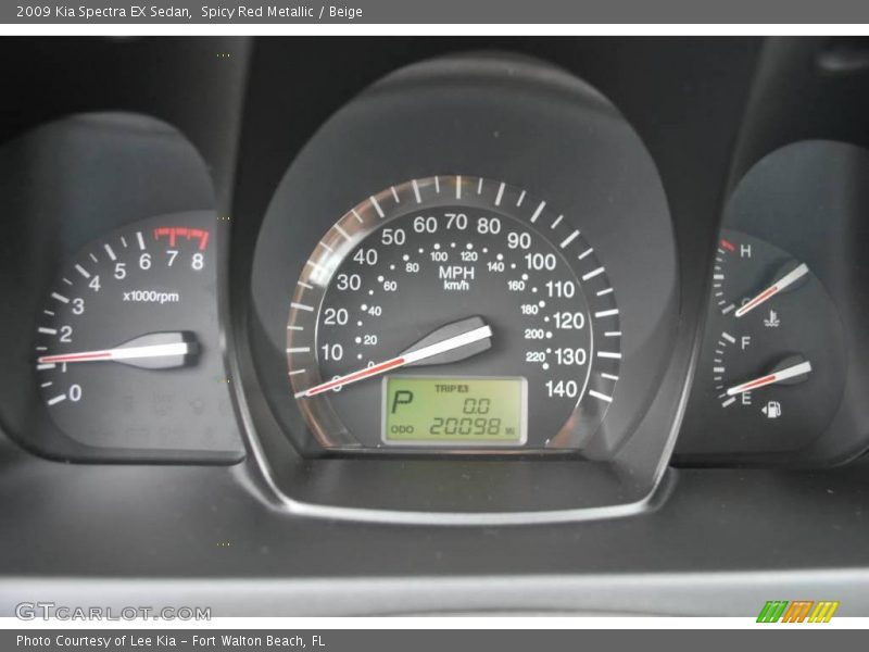 Spicy Red Metallic / Beige 2009 Kia Spectra EX Sedan