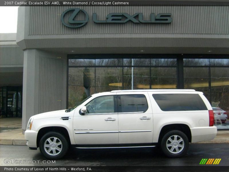 White Diamond / Cocoa/Light Cashmere 2007 Cadillac Escalade ESV AWD