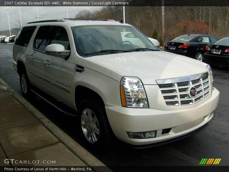 White Diamond / Cocoa/Light Cashmere 2007 Cadillac Escalade ESV AWD